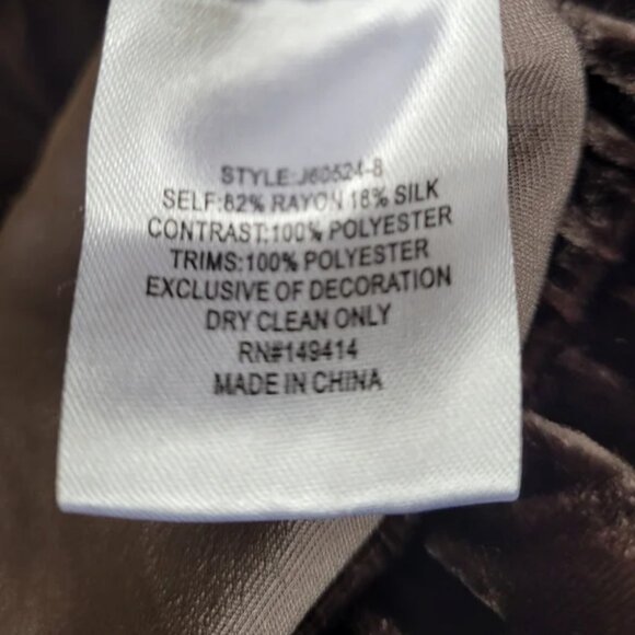 Johnny Was NWT Velvet Wide Leg Pants butterfly embroidery Brown size XXL - Picture 7 of 8